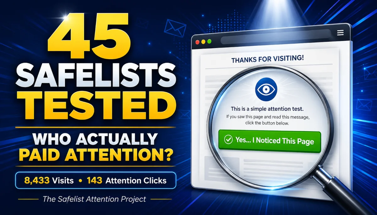 I Tested 45 Safelists: Which Ones Sent Visitors Who Actually Paid Attention?